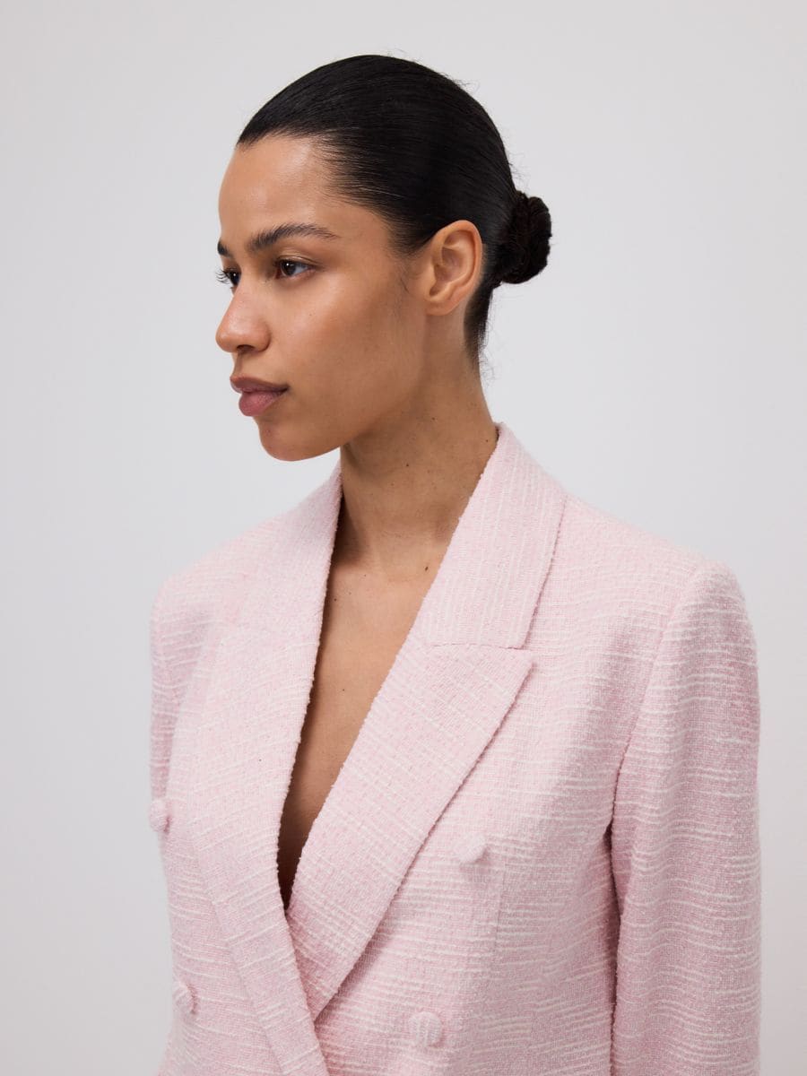Double-breasted jacket - pastel pink - RESERVED - 6