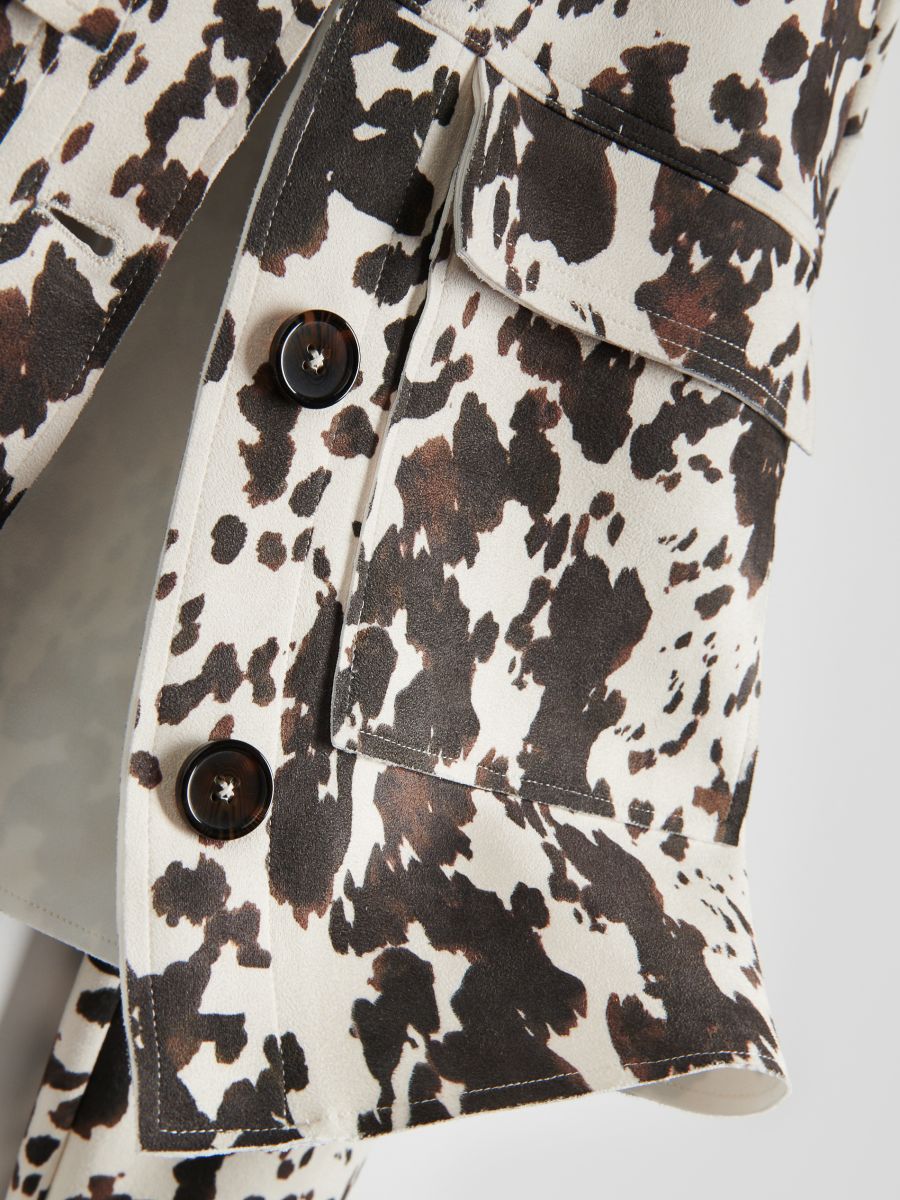 Cropped jacket with collar - multicolor - RESERVED - 7