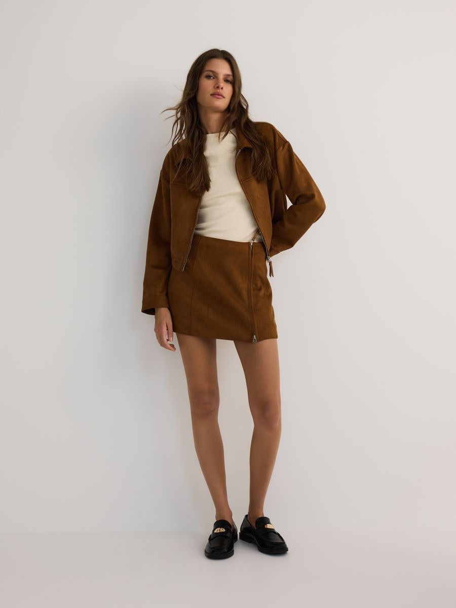 Veste en imitation daim - Beige - RESERVED - 4