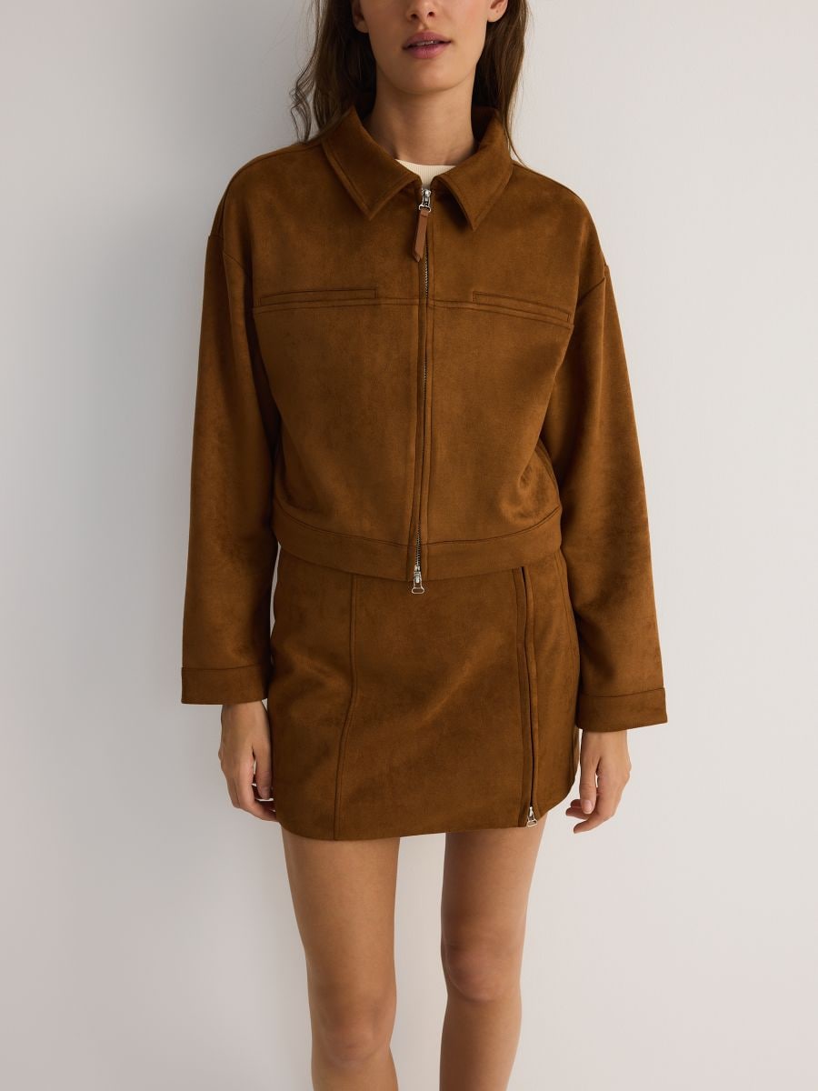 Veste en imitation daim - Beige - RESERVED - 3