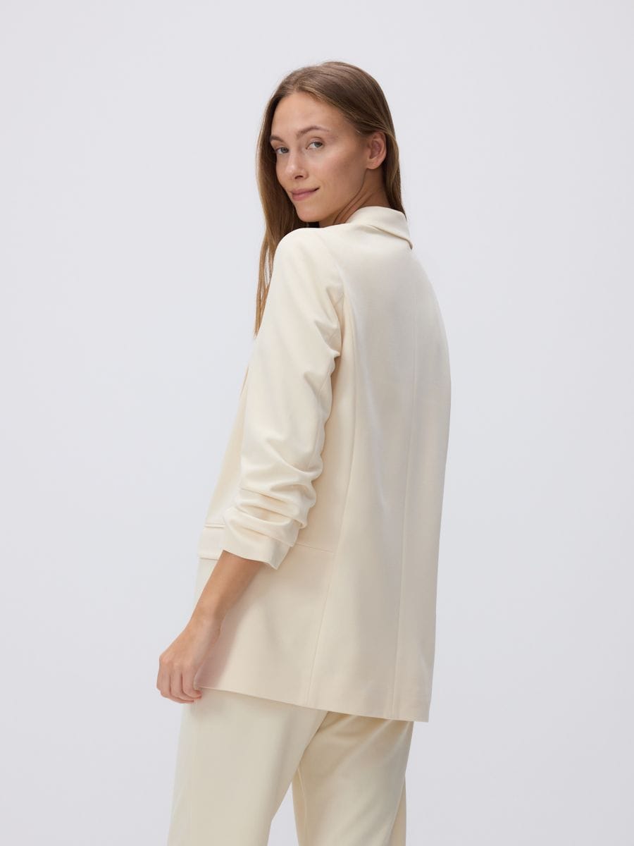 Blazer with crinkled sleeves - light yellow - RESERVED - 7