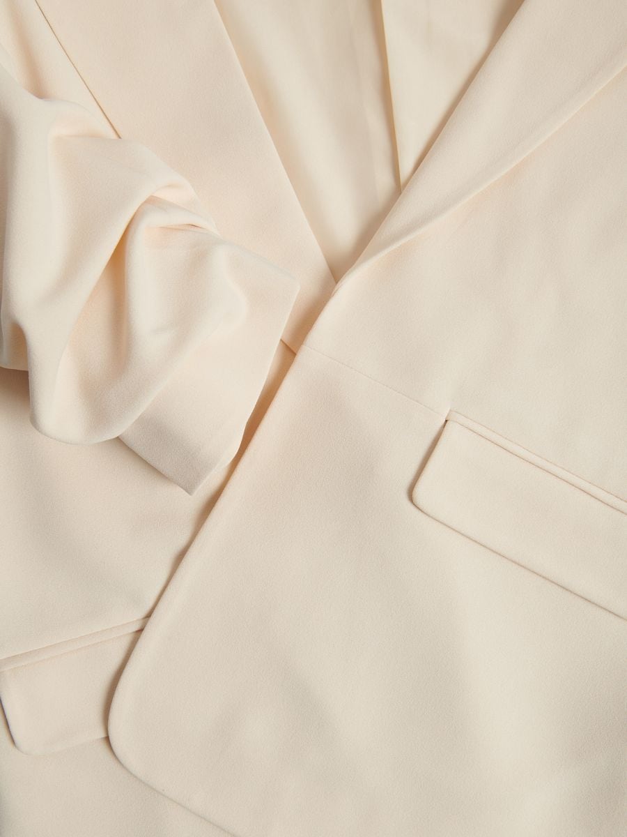 Blazer with crinkled sleeves - light yellow - RESERVED - 2