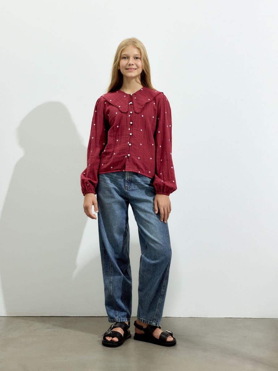 Jeansy balloon fit - granatowy - RESERVED