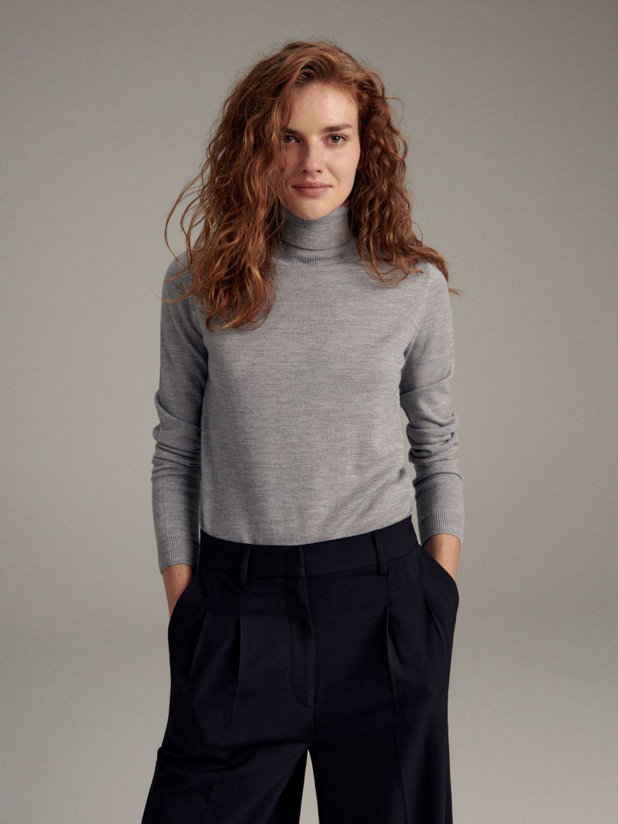 PREMIUM merino wool turtleneck - light grey - RESERVED - 2