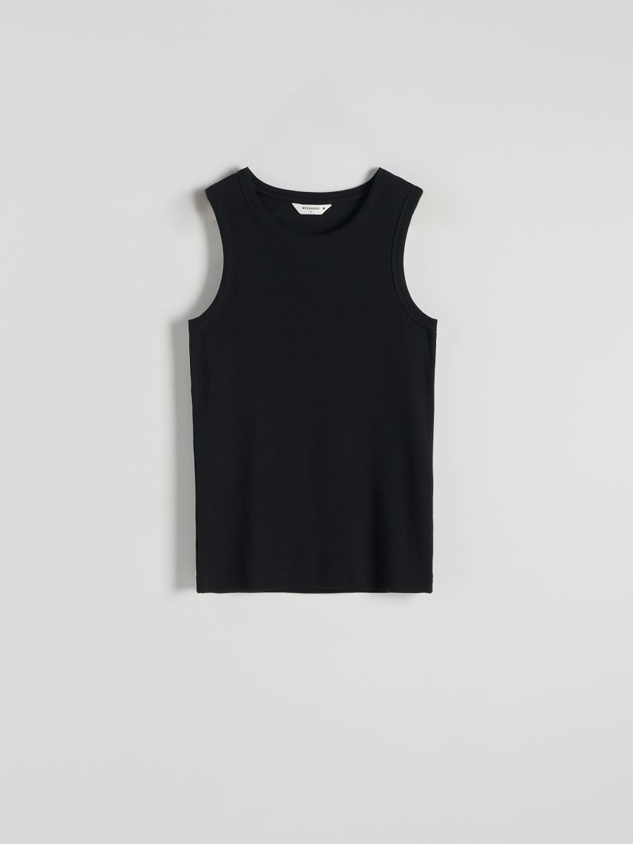 Slim fit jersey top - black - RESERVED