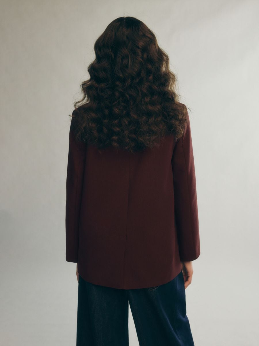 Blazer with rose-shaped details - burgundy - RESERVED - 5