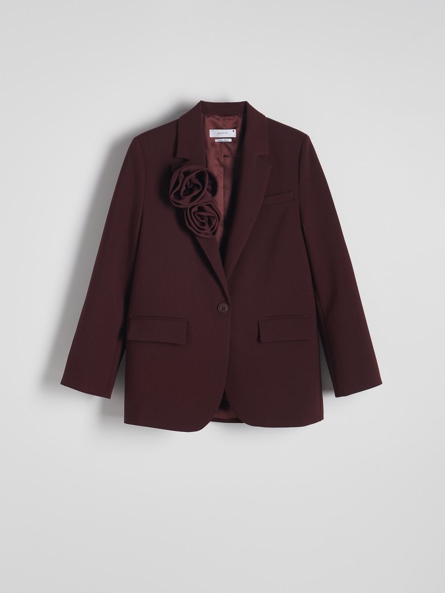 Blazer with rose-shaped details - burgundy - RESERVED - 6