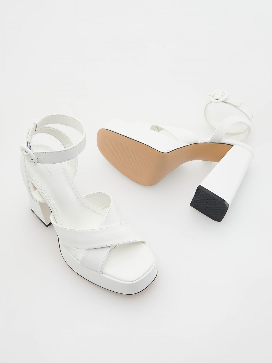 High heel sandals - white - RESERVED - 5