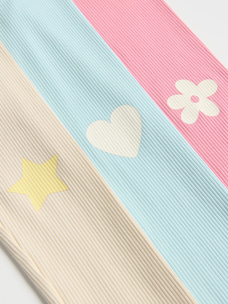 Ribbed leggings with print - pale blue - RESERVED - 2