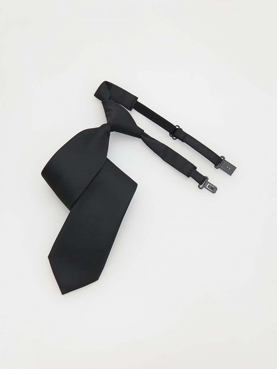 Tie with hook fastening - black - RESERVED - 2