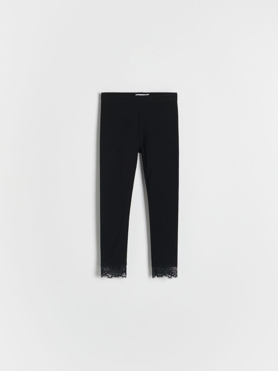 Leggings with lace insert - black - RESERVED - 3