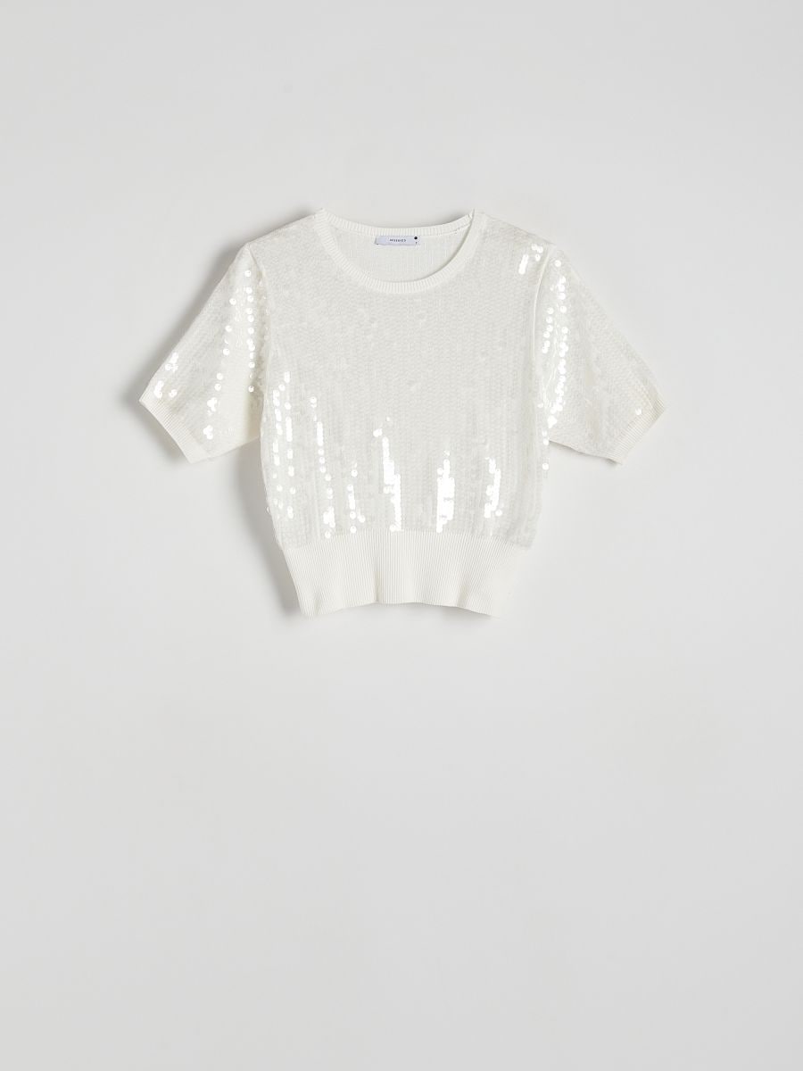 Sequin jumper - cream - RESERVED - 3
