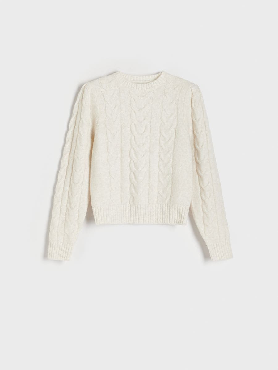 Pullover mit Zopfmuster - beige - RESERVED - 6