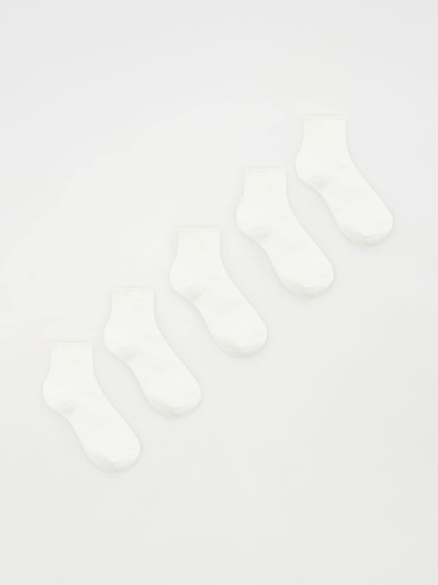 Чорапи, 5 чифта - бял - RESERVED