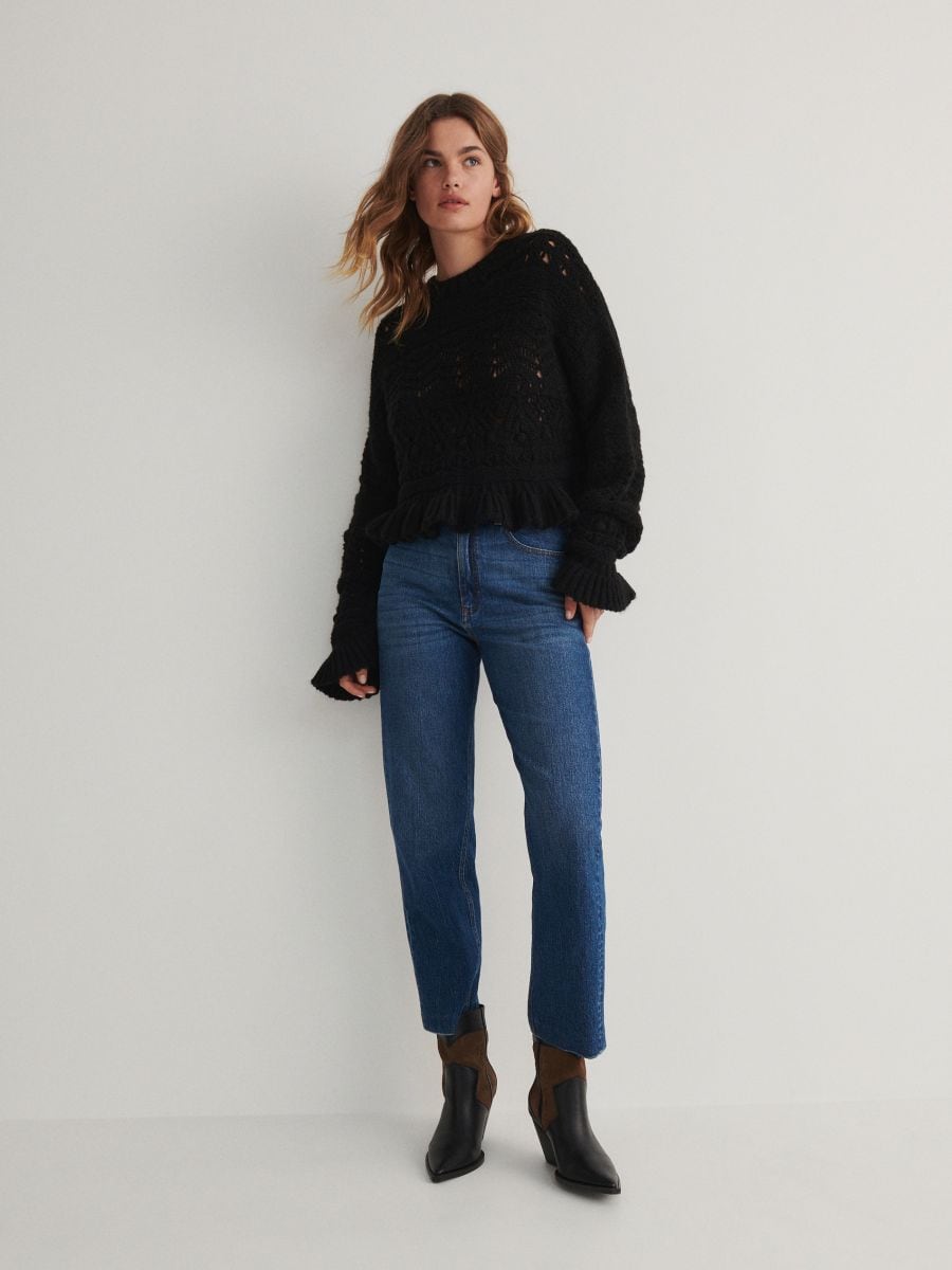 Jumper with cat - black - RESERVED - 2