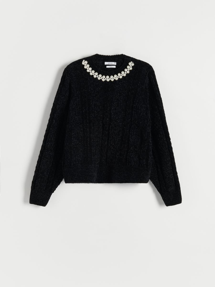 Jumper with decorative detail - black - RESERVED