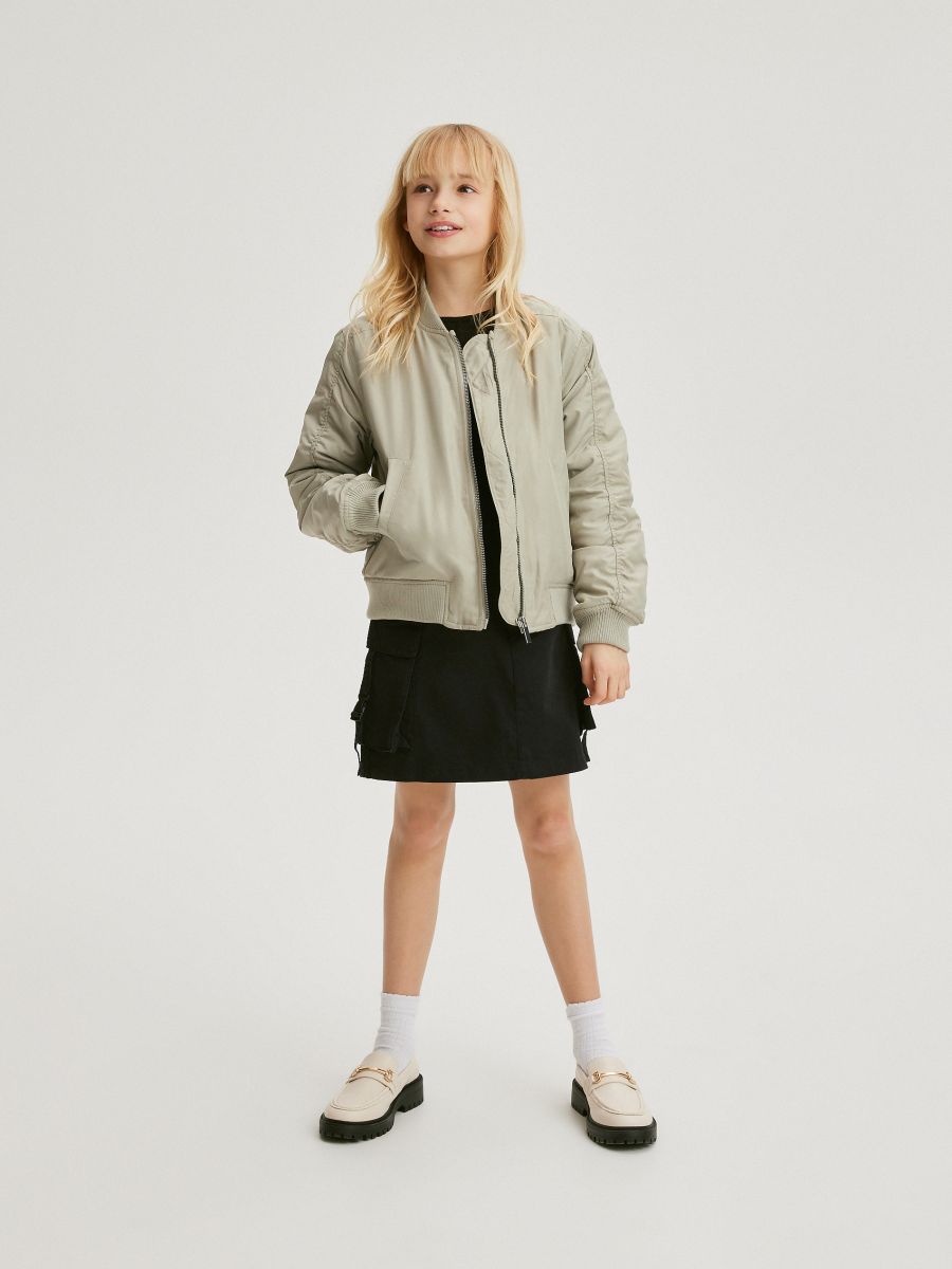 Bomber jacket - pale green - RESERVED