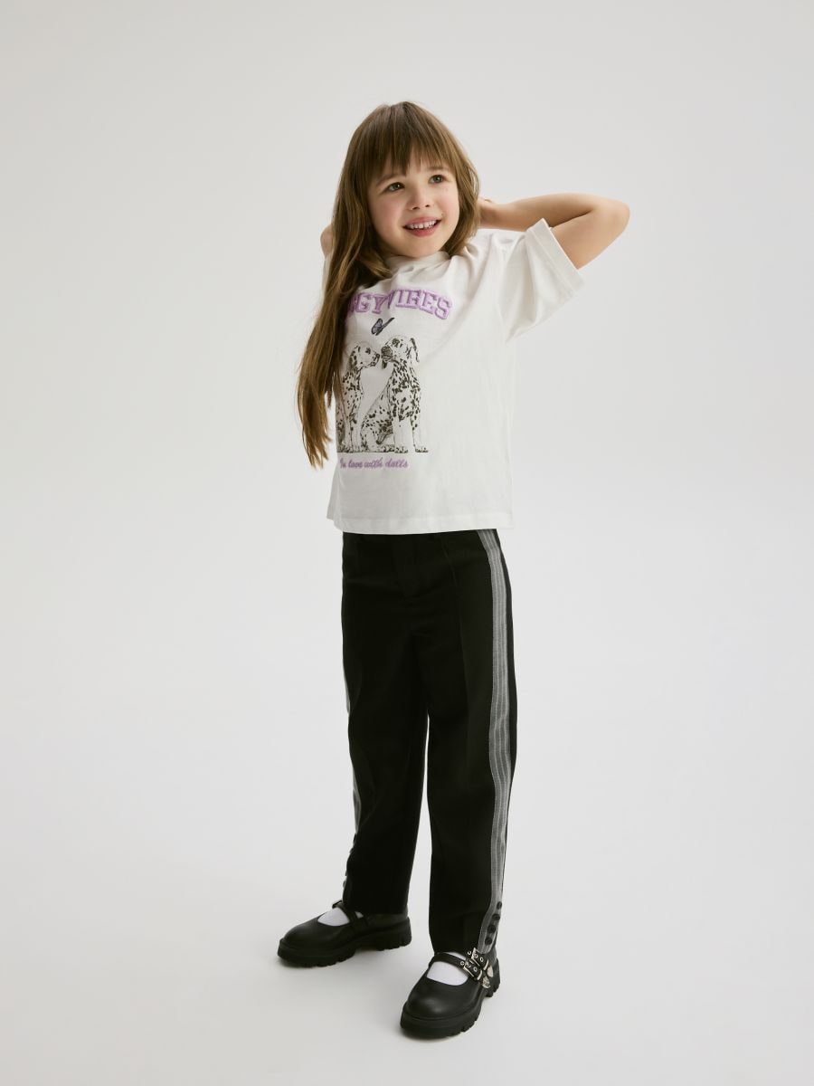 Elegant trousers with side stripe - black - RESERVED - 2