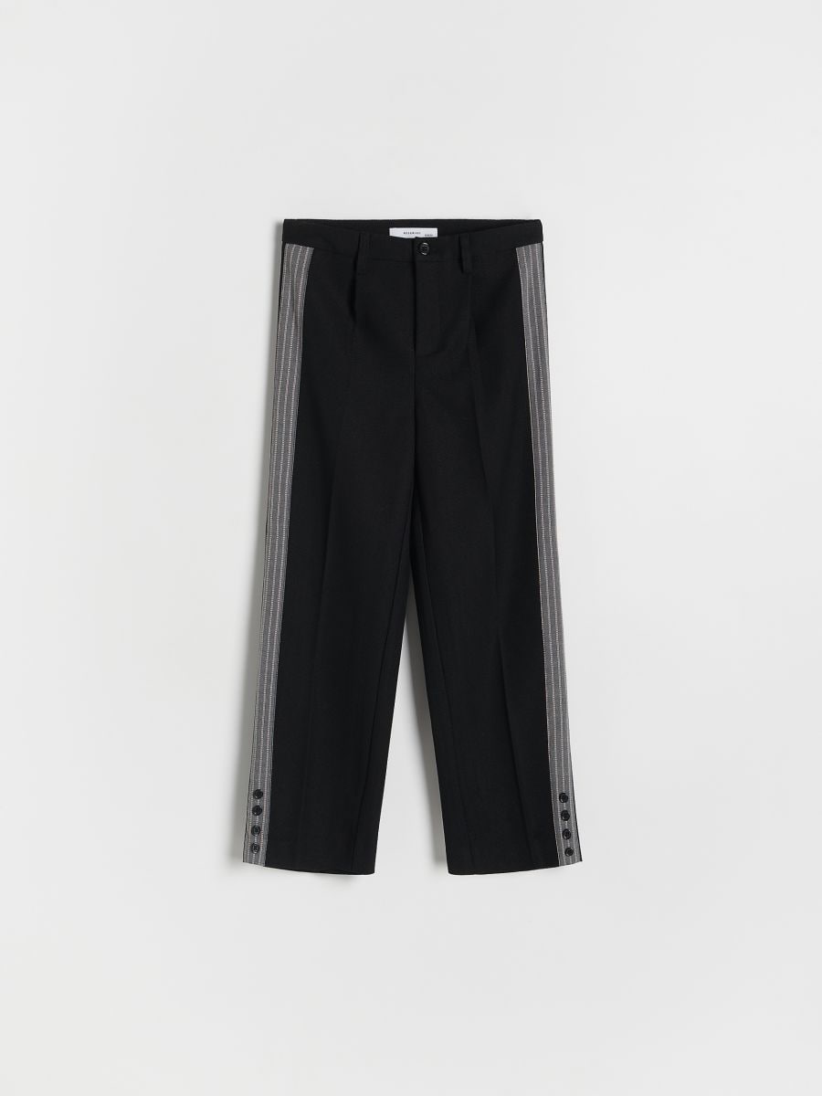 Elegant trousers with side stripe - black - RESERVED - 3