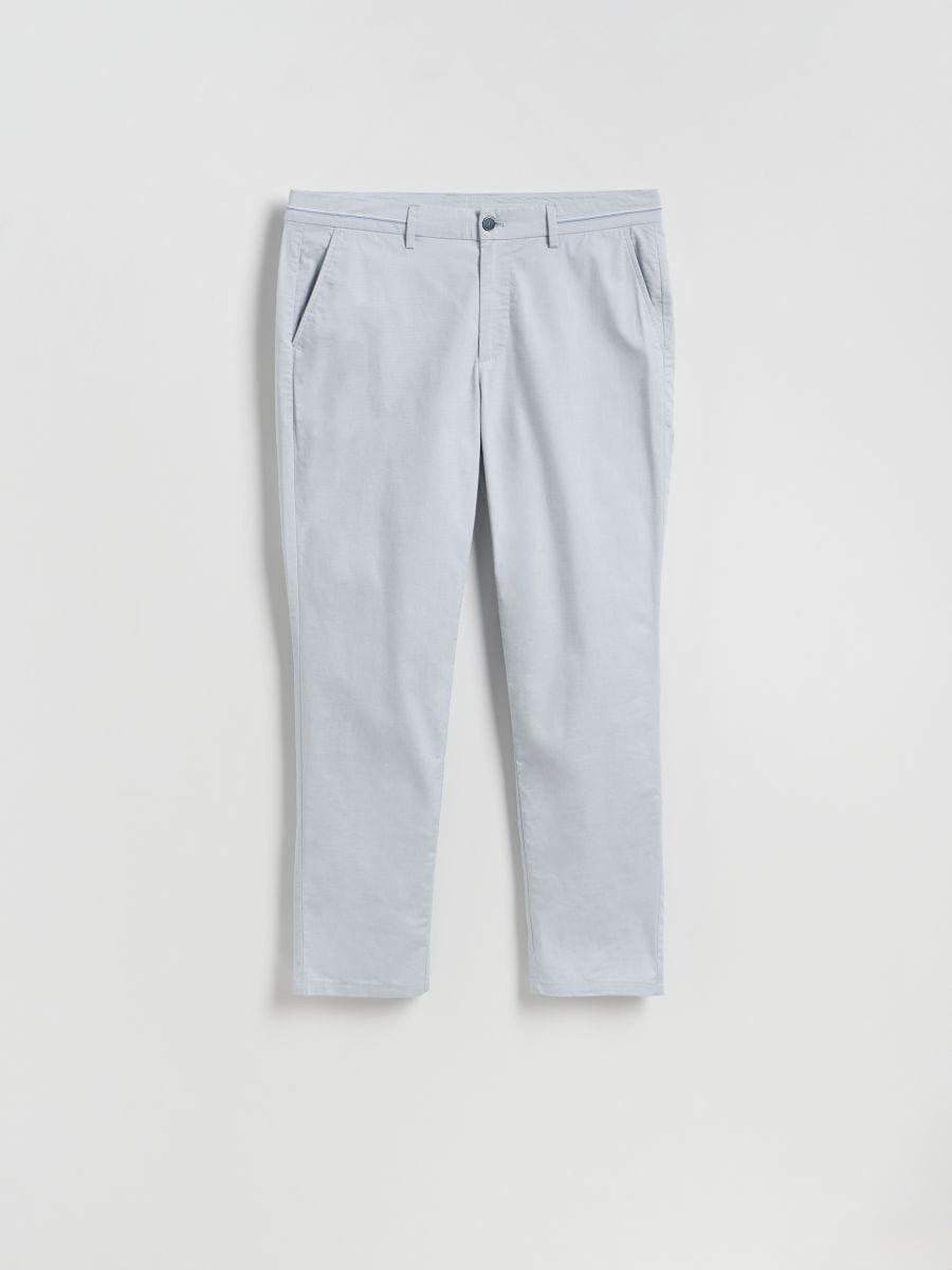 Plain chino slim trousers - blue - RESERVED
