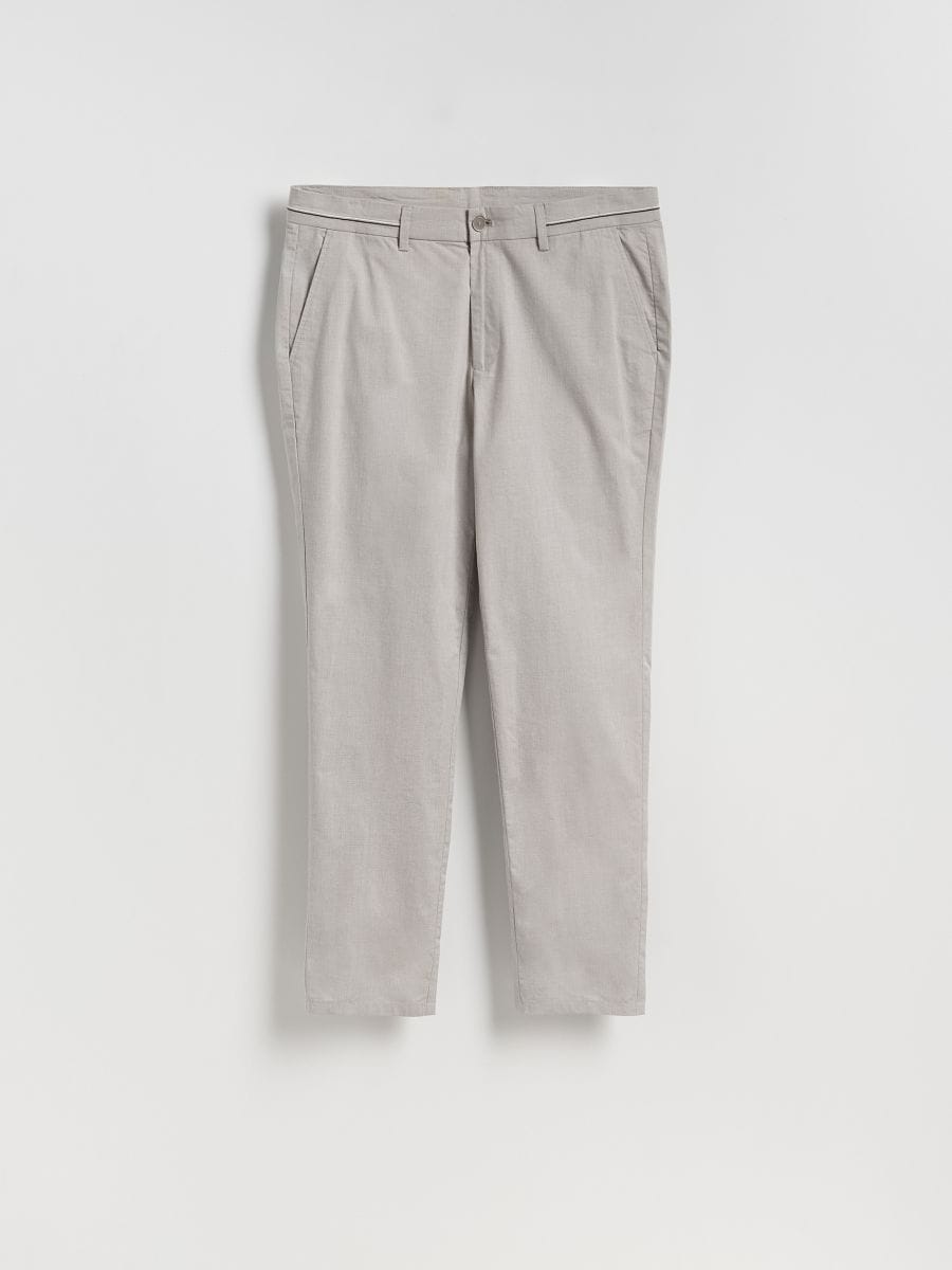 Plain chino slim trousers - grey - RESERVED