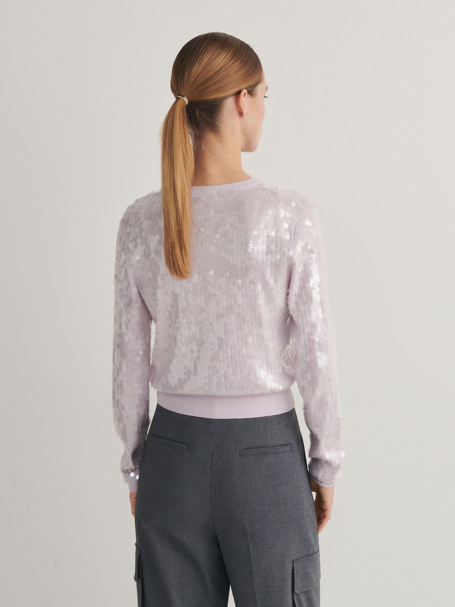 Sequin cardigan - lavender - RESERVED - 7