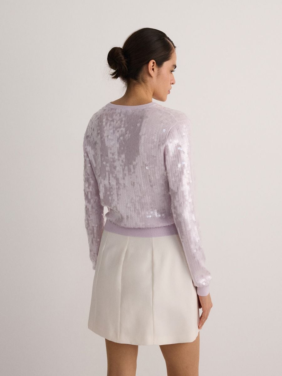 Sequin cardigan - lavender - RESERVED - 4