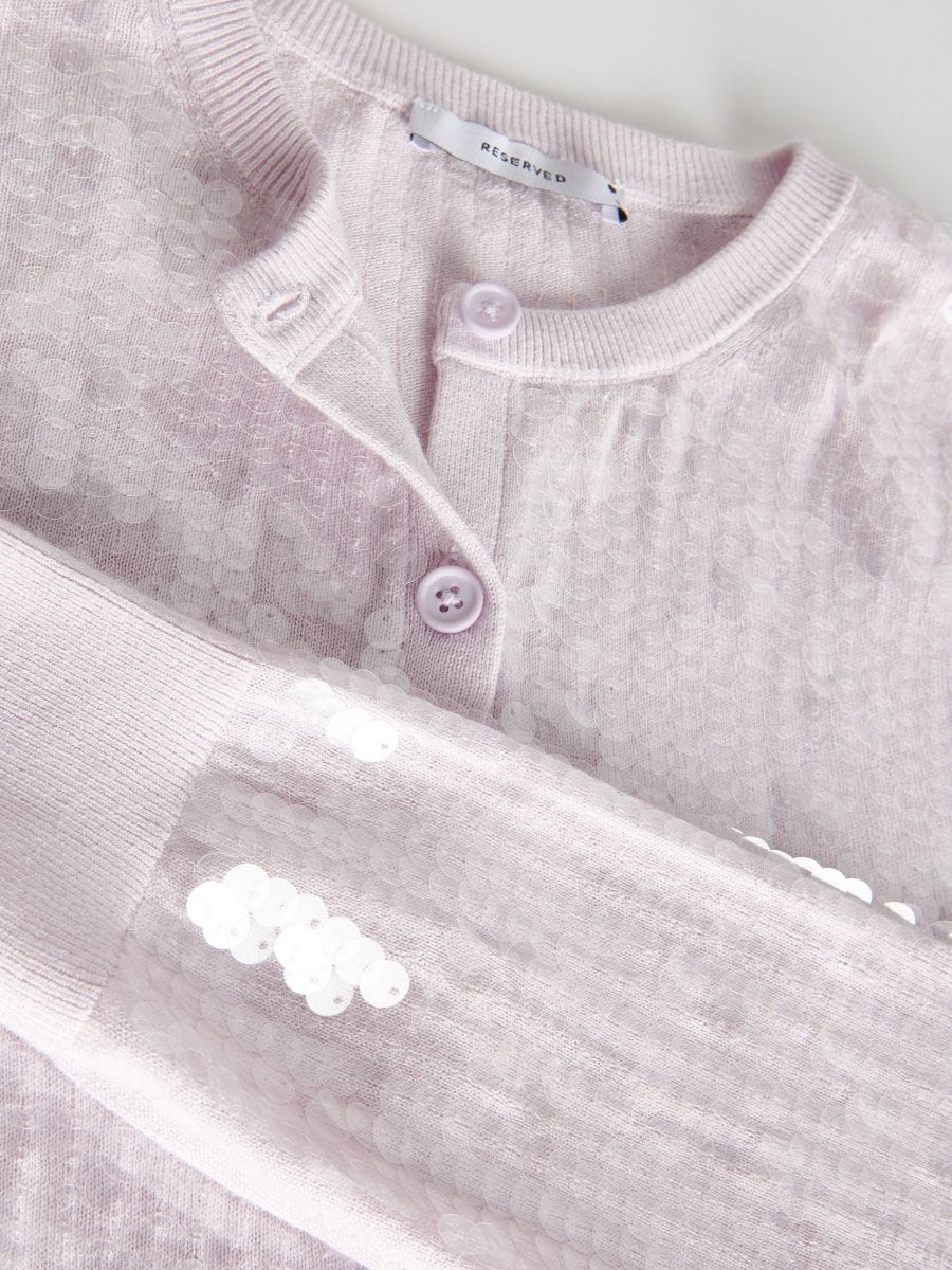 Sequin cardigan - lavender - RESERVED - 6