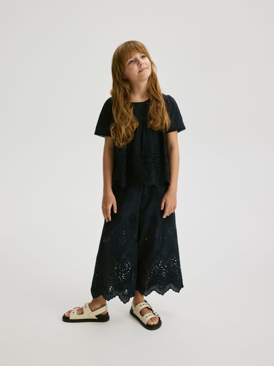 Double-layered trousers - steel blue - RESERVED - 6