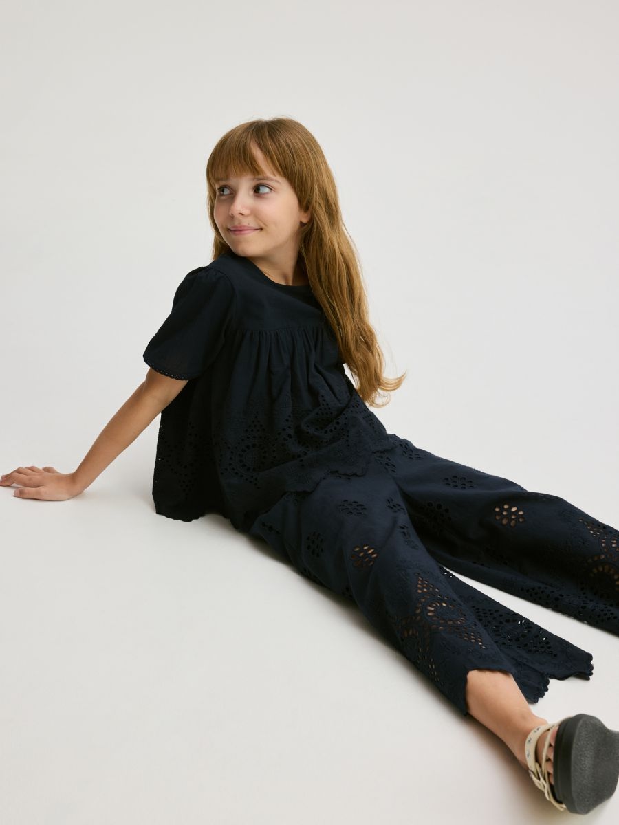 Double-layered trousers - steel blue - RESERVED - 3