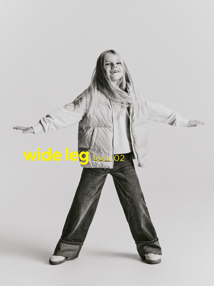 Wide‑leg jeans with rolled‑up hem - grey - RESERVED