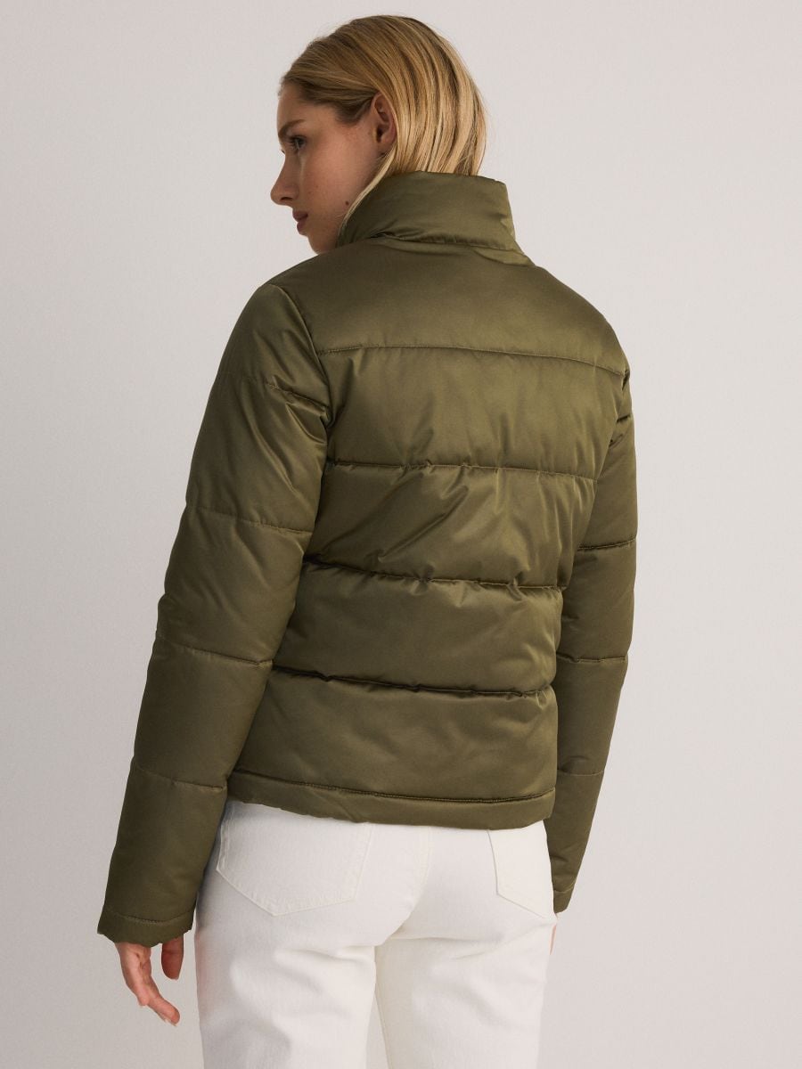 Padded jacket with collar - light olive - RESERVED - 6