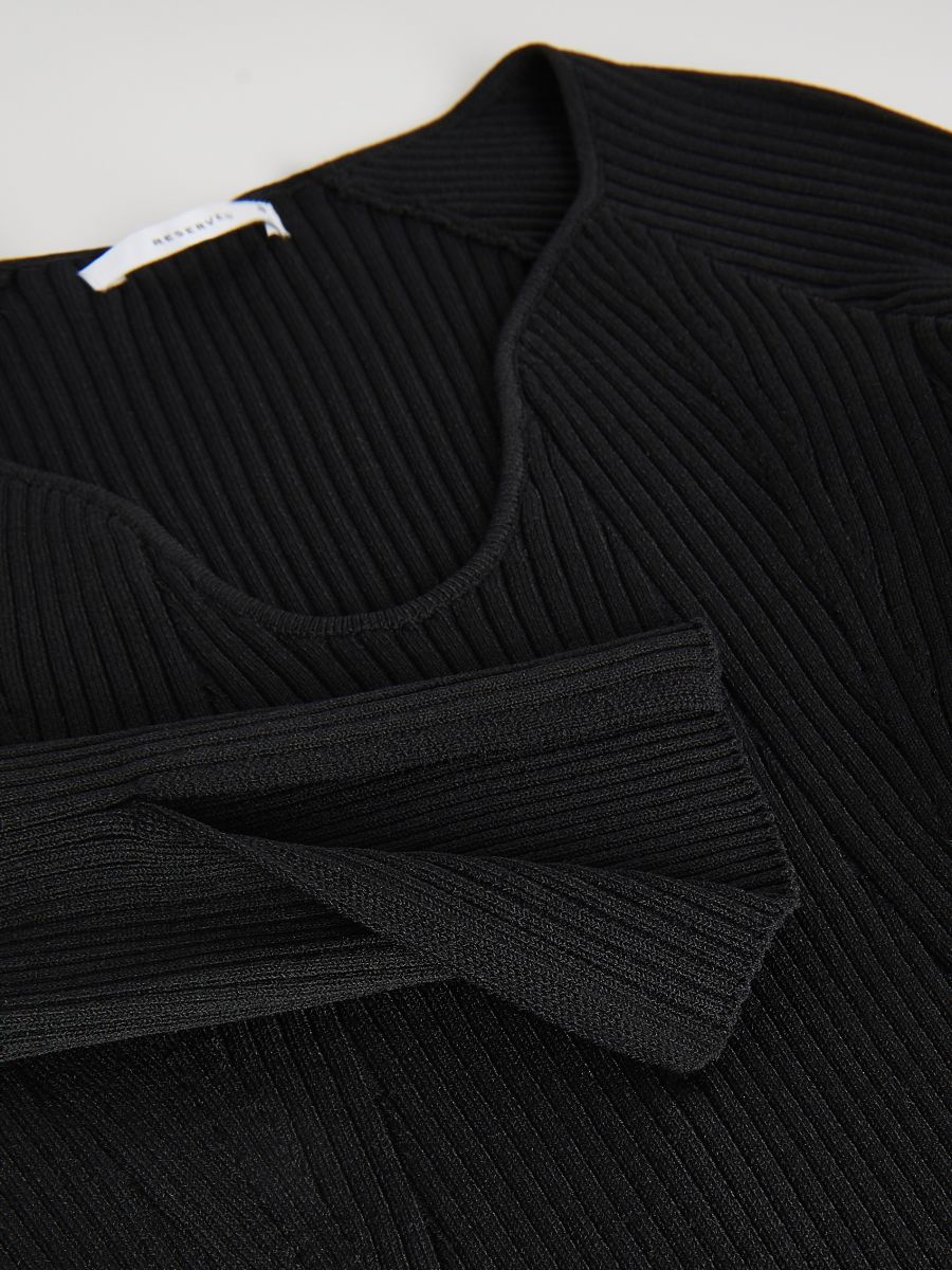 Jumper with deep V neck - black - RESERVED - 6