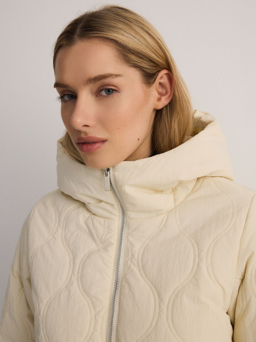 Oversized padded jacket - nude - RESERVED - 4