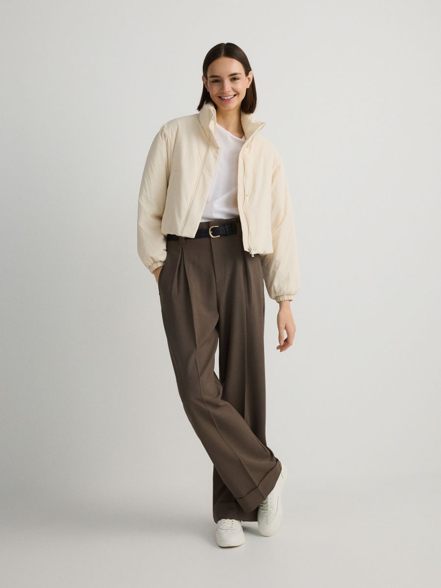 Oversized bomber jacket with lining - cream - RESERVED - 3