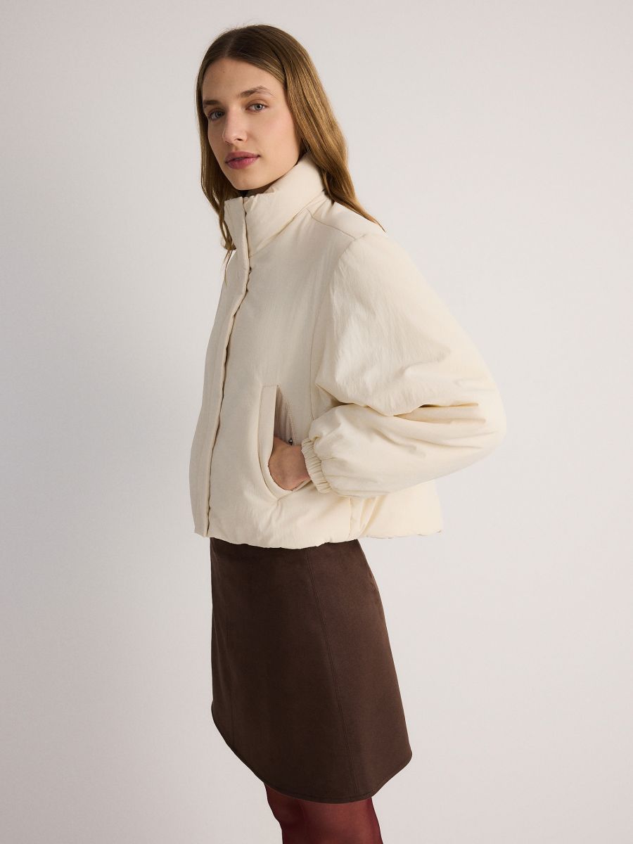 LADIES` OUTER JACKET - krem - RESERVED