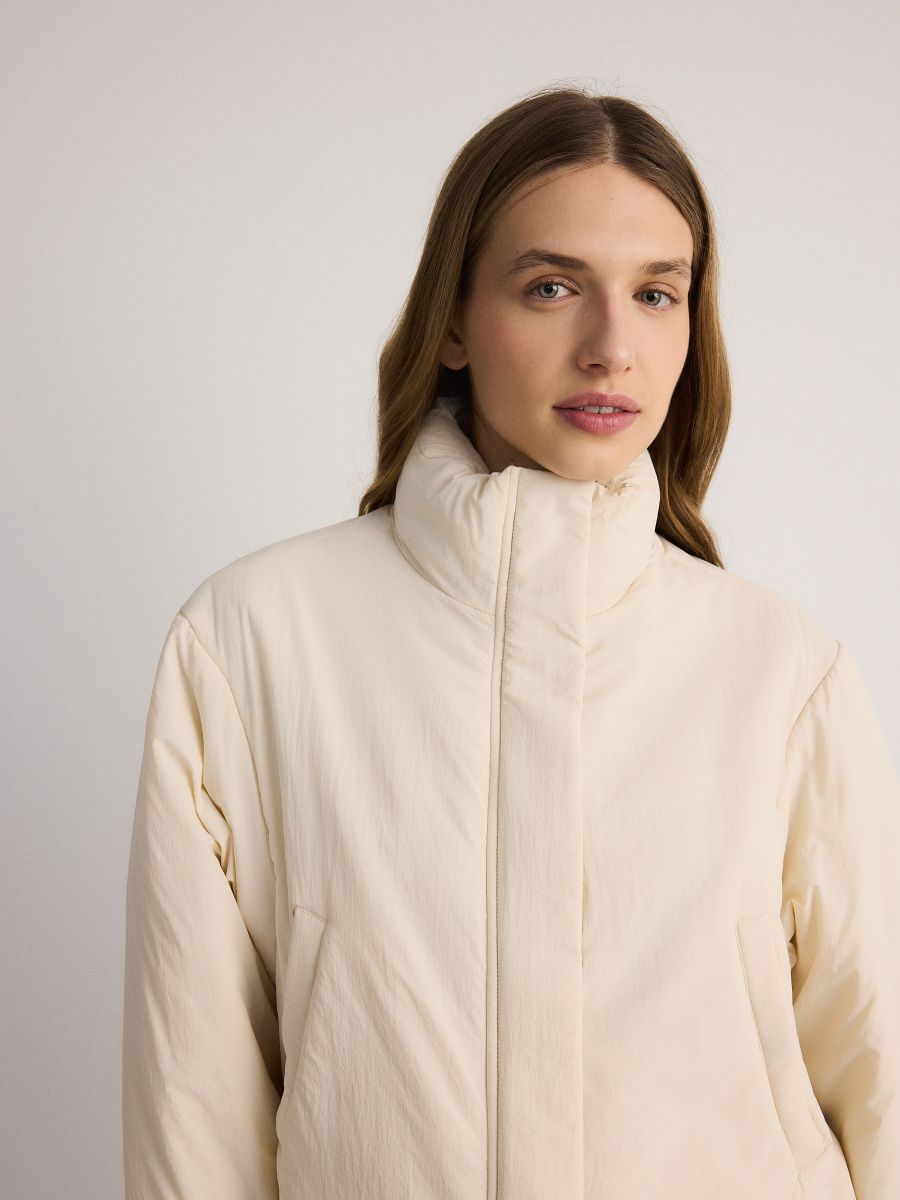 Oversized bomber jacket with lining - cream - RESERVED - 3