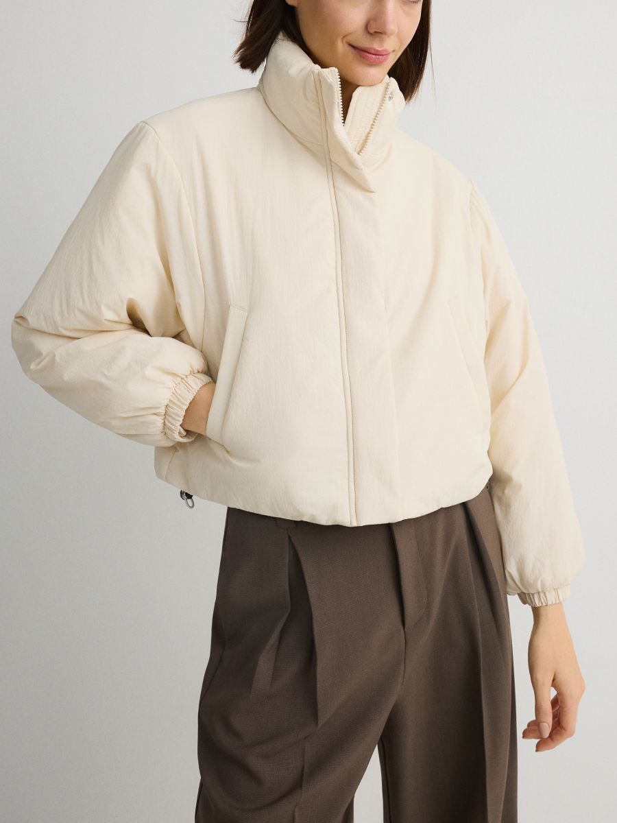 Oversized bomber jacket with lining - cream - RESERVED - 6