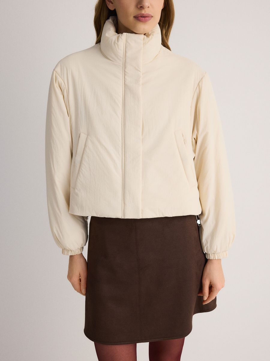 Oversized bomber jacket with lining - cream - RESERVED - 2
