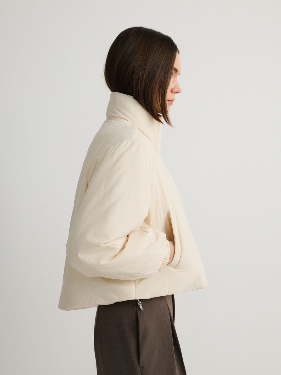 Oversized bomber jacket with lining - cream - RESERVED - 2