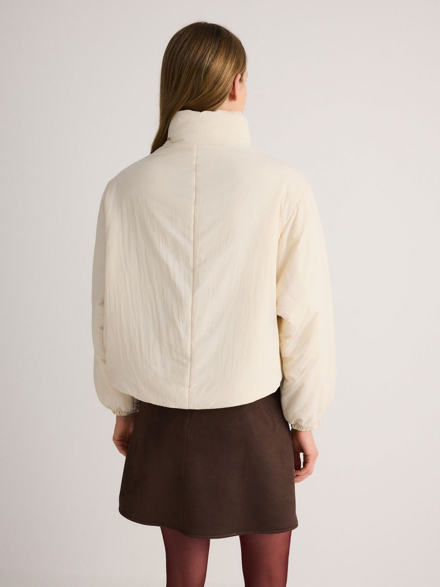 Oversized bomber jacket with lining - cream - RESERVED - 4