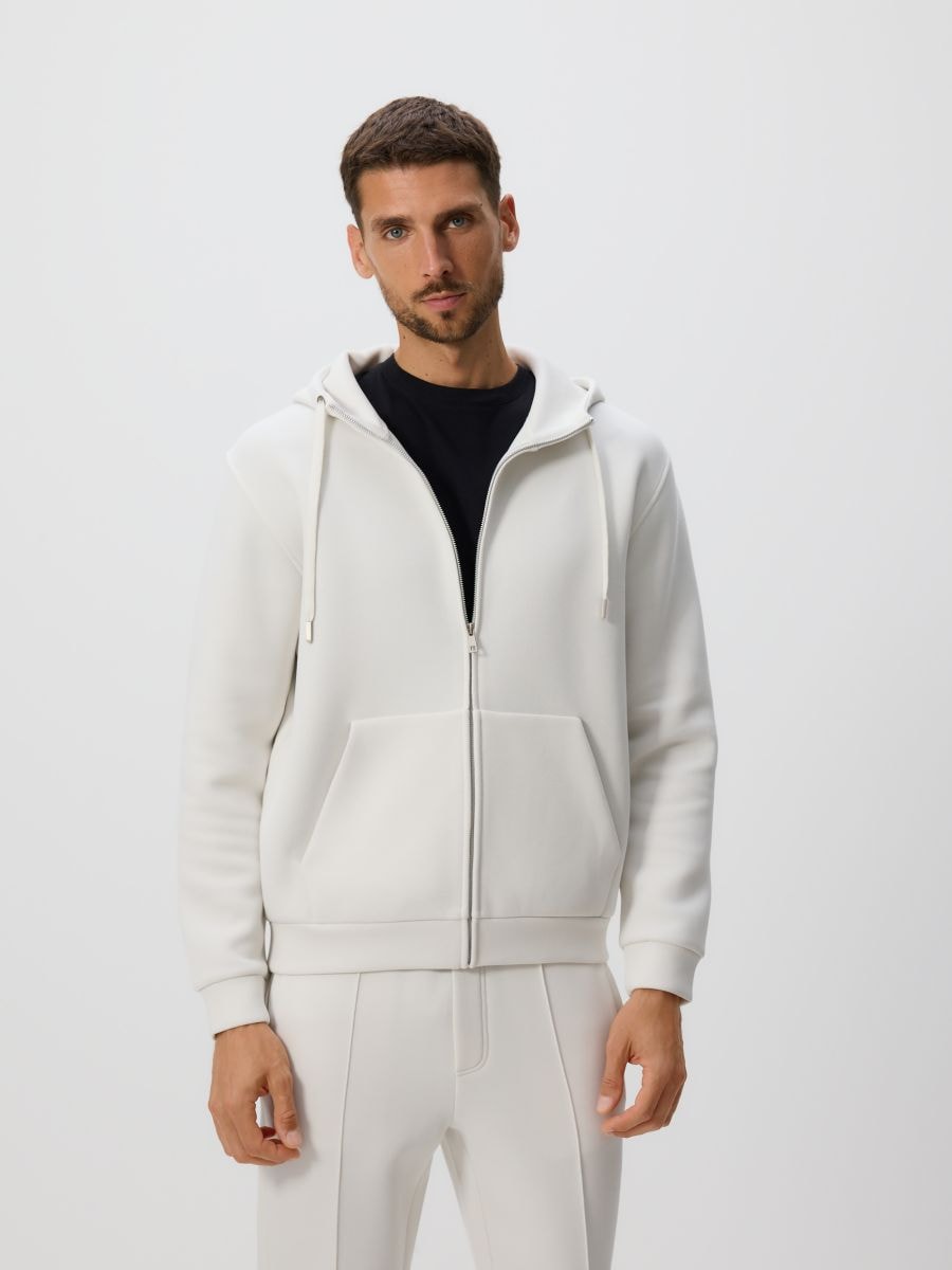 Regular fit hoodie - cream - RESERVED