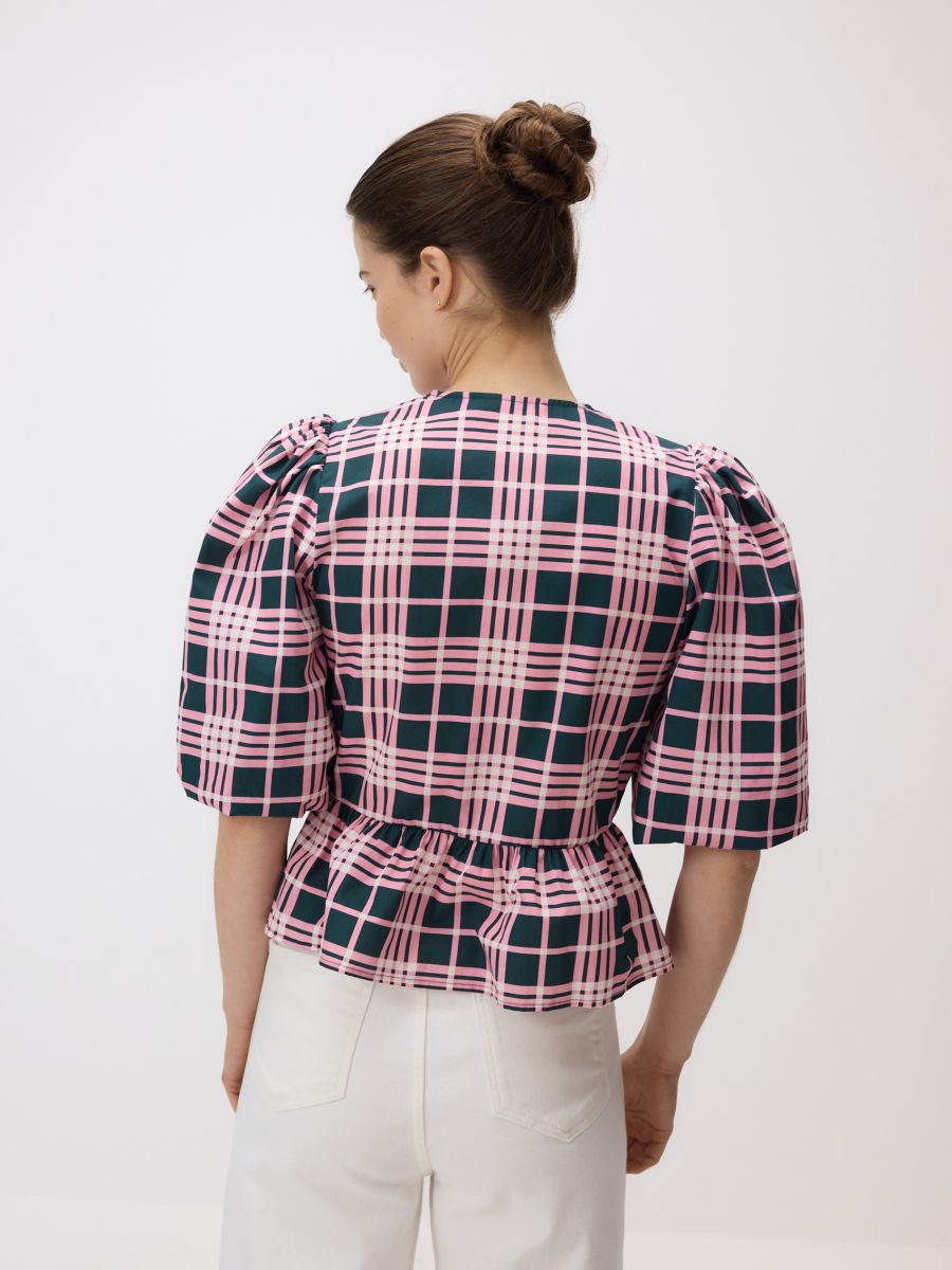 Camicia con peplum e fiocco - multicolore - RESERVED - 4