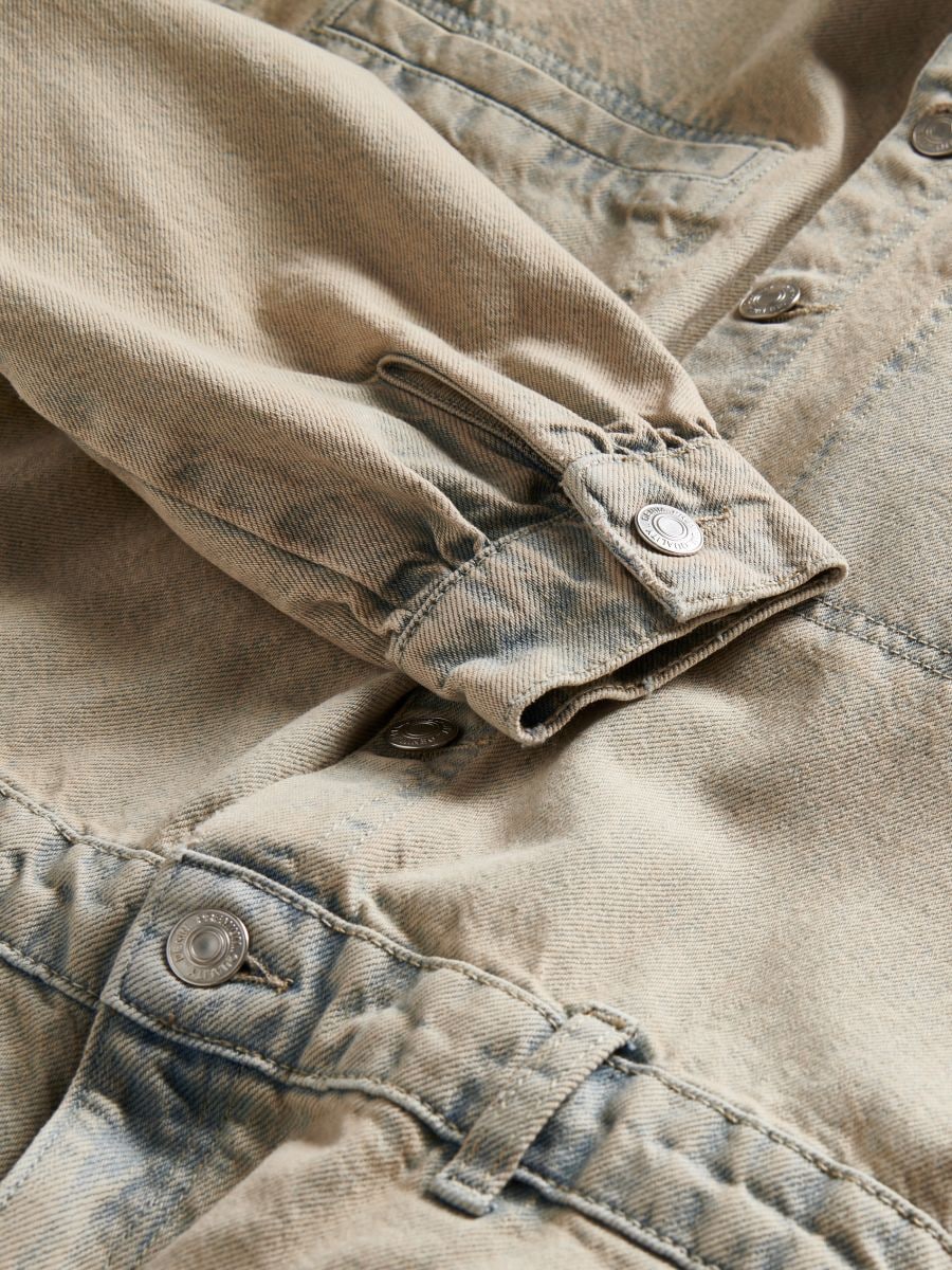 Kombinezon z przecieranego denimu - beżowy - RESERVED - 6
