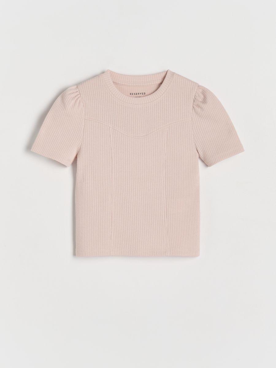 Jersey T-shirt - beige - RESERVED