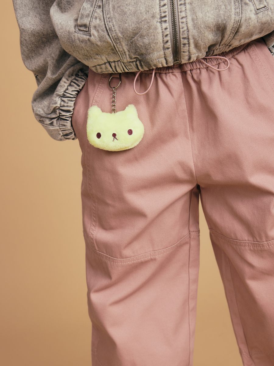 GIRLS` TROUSERS & PENDANT - prljavo roze - RESERVED