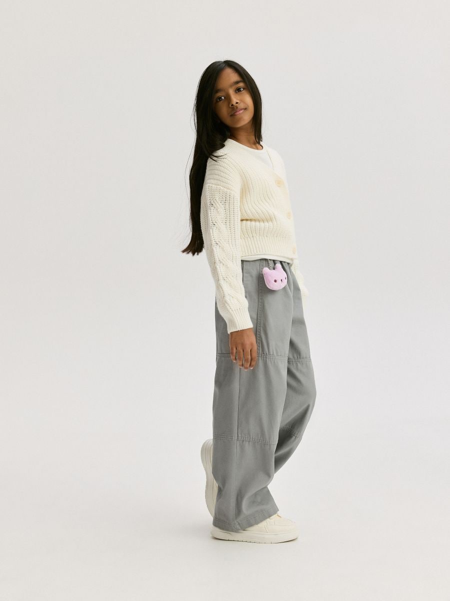 GIRLS` TROUSERS & PENDANT - tamno siva - RESERVED