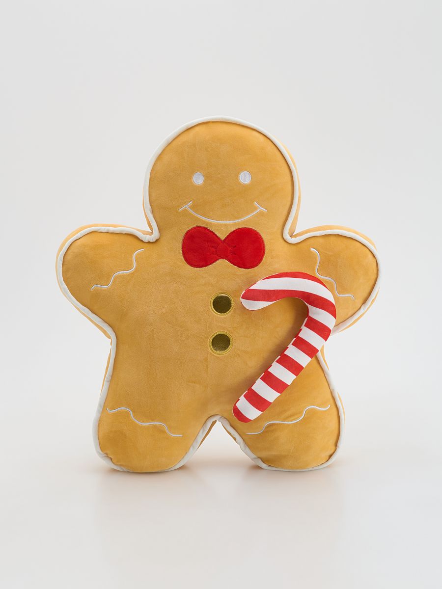 Świąteczna poduszka piernikowy ludzik - beżowy - RESERVED
