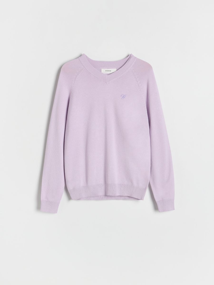Pull simple en viscose majoritaire - lavande - RESERVED - 2