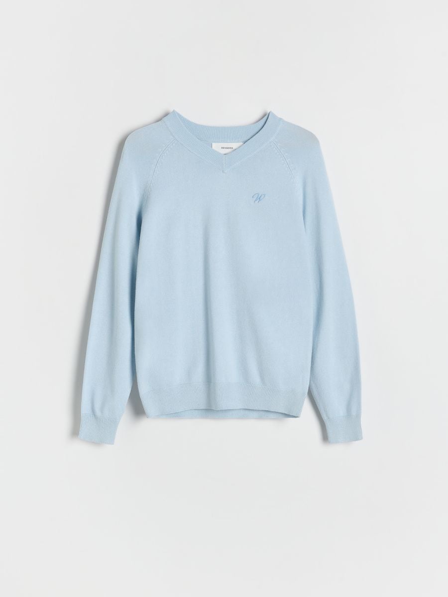 Plain viscose rich jumper - pale blue - RESERVED - 2